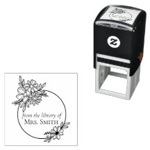 Blommig Ram Från Biblioteket Av