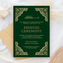 Blommig ram grön och guld islamisk muslimsk Mehndi