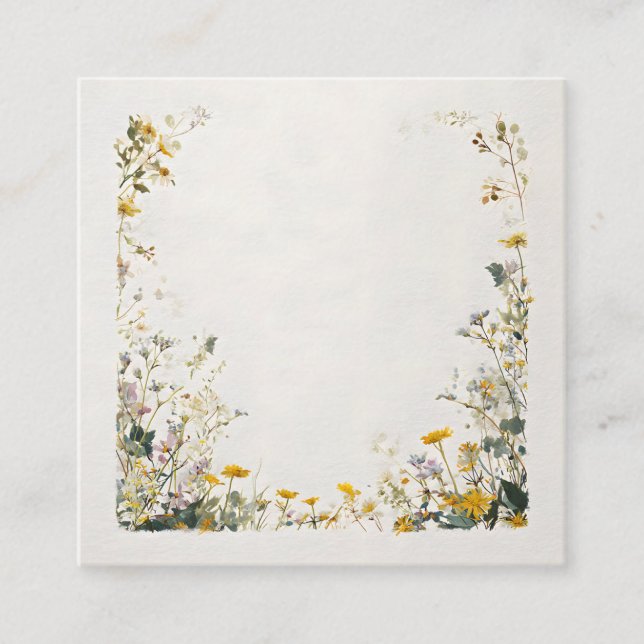 Blommig ramdesign – Elegant botanisk Tilläggskort (Framsida)