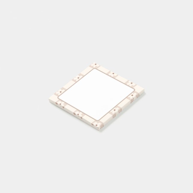 Blommig randig mönster post-it block (Vinklad)
