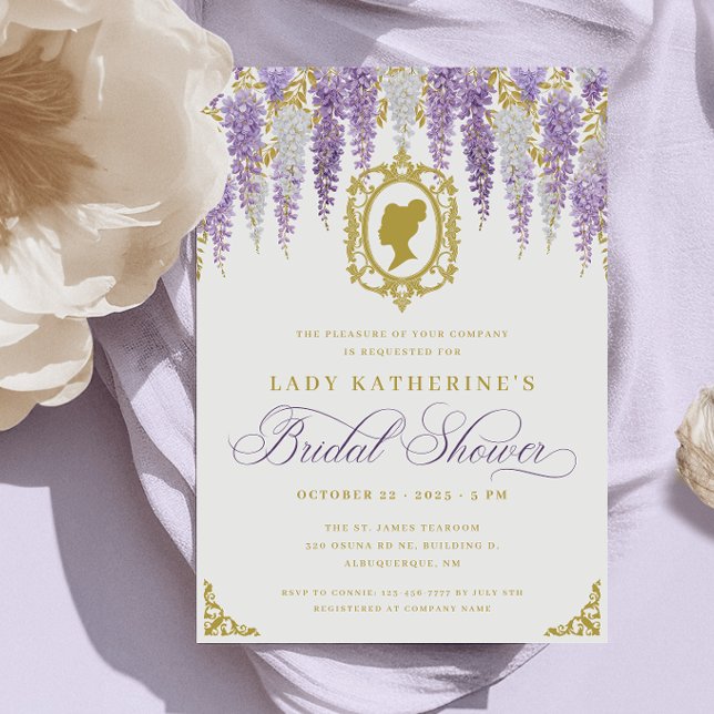Blommig Regency-era Bröllopsdusch Inbjudningar (Skapare uppladdad)