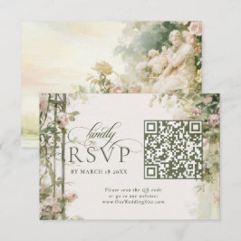 Blommig Regency Garden RSVP-kort med QR-kod OSA Kort