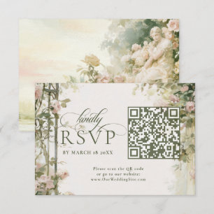 Blommig Regency Garden RSVP-kort med QR-kod OSA Kort