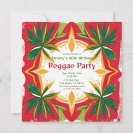 Blommig Reggae Palmer Anpassningsbar Fest Inbjudningar
