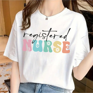 Blommig registrerad sjuksköterska skjorta, RN sjuk T Shirt