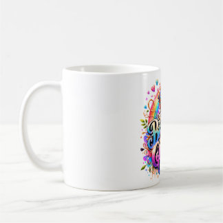 Blommig regnbåge födelsedagsdrottning kaffemugg