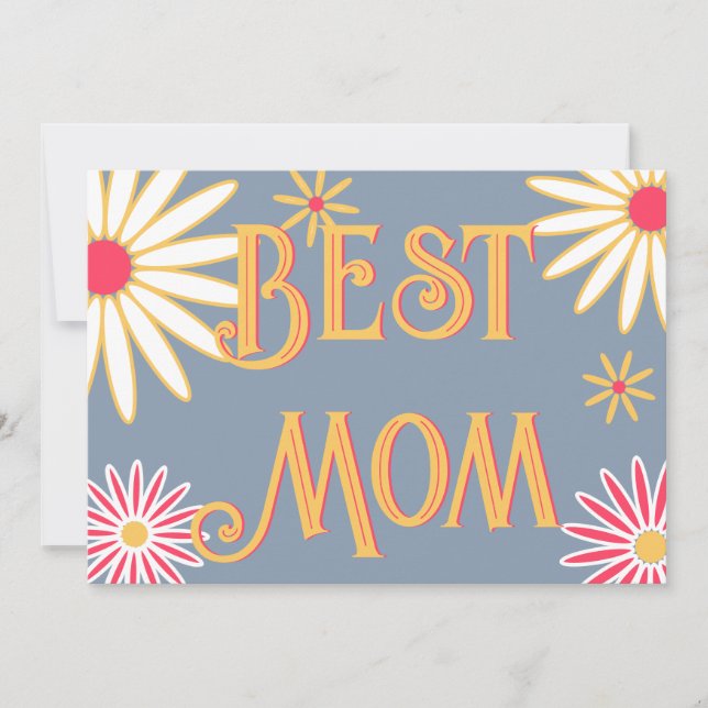 Blommig Retro Morsdagskort Kort (Framsida)