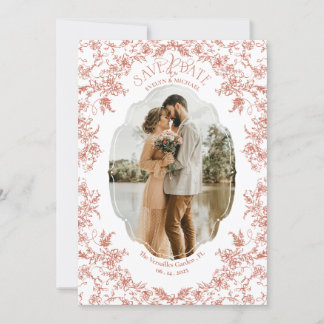 Blommig romantik Chinoiserie Klassisk bohem Coral Spara Datumet