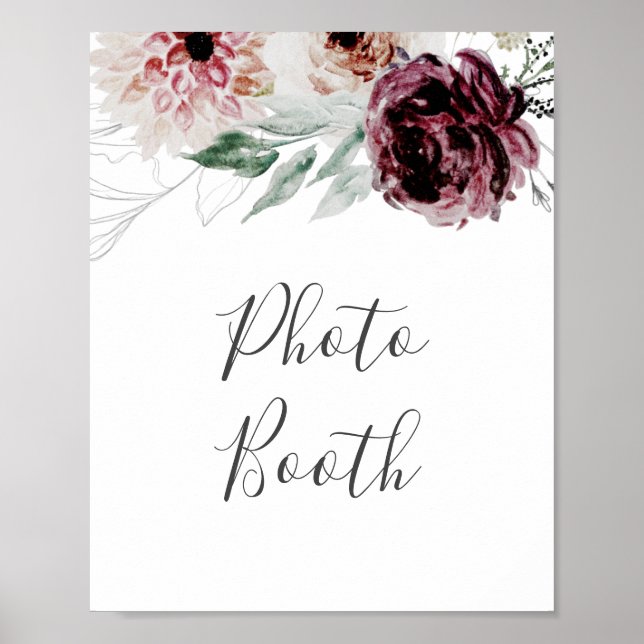 Blommig Romantik Fotobås Skylt (Framsidan)