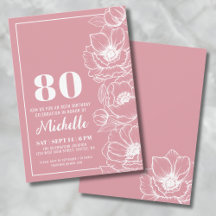 Blommig Rosa 80-årsdag