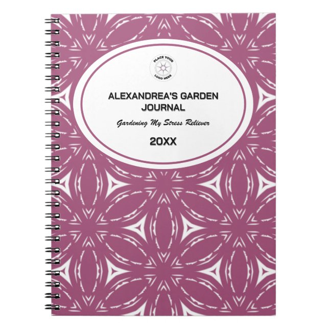 Blommig Rosa Akvarell Blommor Mönster Journal Anteckningsbok (Framsidan)