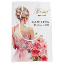 Blommig Rosa Akvarell Bröllopskjol Kollektion