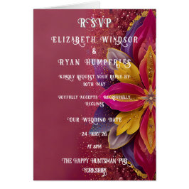 Blommig Rosa Elegans Bröllopssamling Hälsningskort