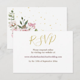 Blommig Rosa Elegant Bröllop RSVP Inbjudningar