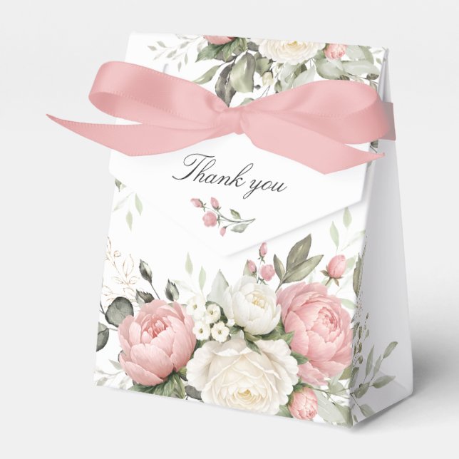 Blommig Rosa Grönska Bröllopspresentlåda Presentaskar (Framsidan Sidan)