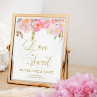 Blommig Rosa Guld Kalligrafi Ta en Godis
