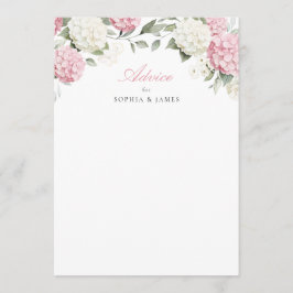 Blommig Rosa Hydrangea Grönska Bröllopsrådkort Rådkort
