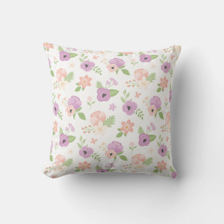 Blommig Rosa Lila Blomning Grönska Kudde
