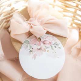 Blommig rosa Mimosa-bar tomma juiceetiketter Gåvor Etiketter