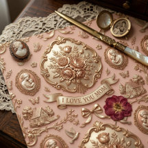 Blommig Rosa Morsdagspresentpapper