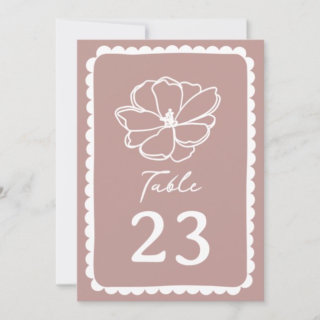 Blommig Rosa Rand Bröllop Inbjudningar (Framsida)