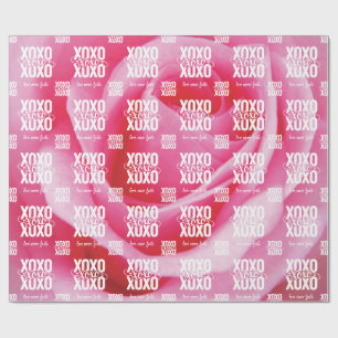 Blommig Rosa Ros XOXO Kärlek Misslyckas Aldrig All Presentpapper