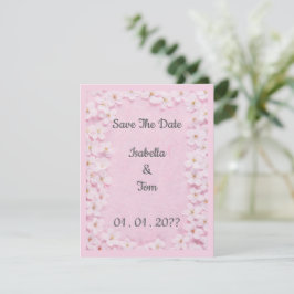 Blommig Rosa Save the Date-kort Elegant Romantisk Spara Datumet