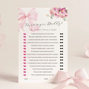 Blommig Rosa Slöja Baby Shower Gissa Vem Spel