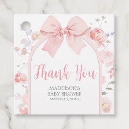 Blommig Rosa Slöja Bebis i Knopp Baby Shower Gåvor Etiketter