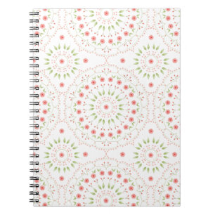 Blommig Rosa Söt Chic Minimalistisk Mandala Mönste Anteckningsbok