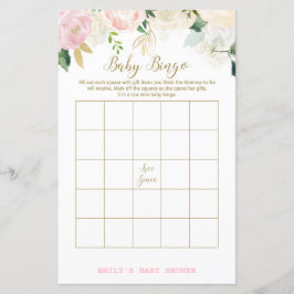 Blommig rosabruten rosa och guld baby shower spel 