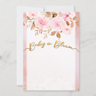 Blommig rosafärgad baby shower Spara datum-inbjuda Inbjudningar
