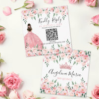 Blommig Rosenskär Quinceanera QR-kod RSVP