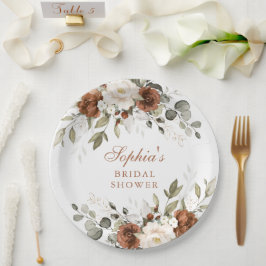 Blommig Rost Cremefärgad Grönska Guld Bröllopsdusc