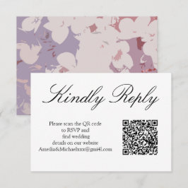 Blommig RSVP-kort för bröllop med QR-kod OSA Kort