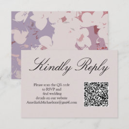 Blommig RSVP-kort för bröllop med QR-kod OSA Kort