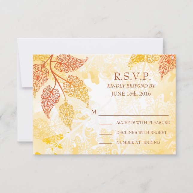 Blommig RSVP-kort för bröllop OSA Kort (Framsida)