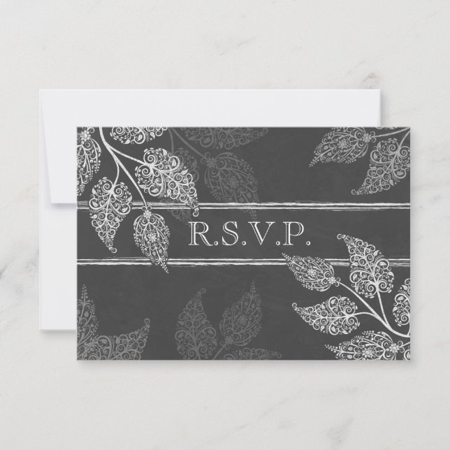 Blommig RSVP-kort för bröllop OSA Kort (Framsida)