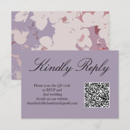 Blommig RSVP-kort med QR-kod för bröllop OSA Kort