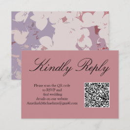 Blommig RSVP-kort med QR-kod för bröllop OSA Kort