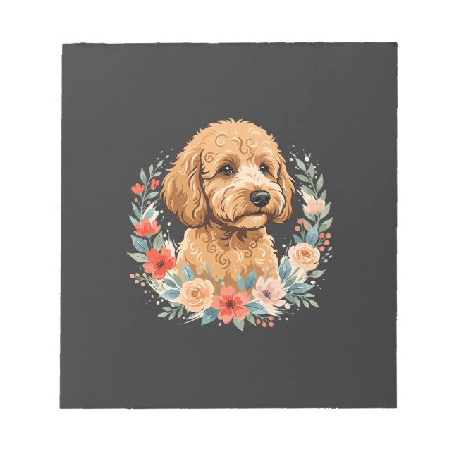 Blommig Rund Sublimering av Hund Anteckningsblock (Framsida)