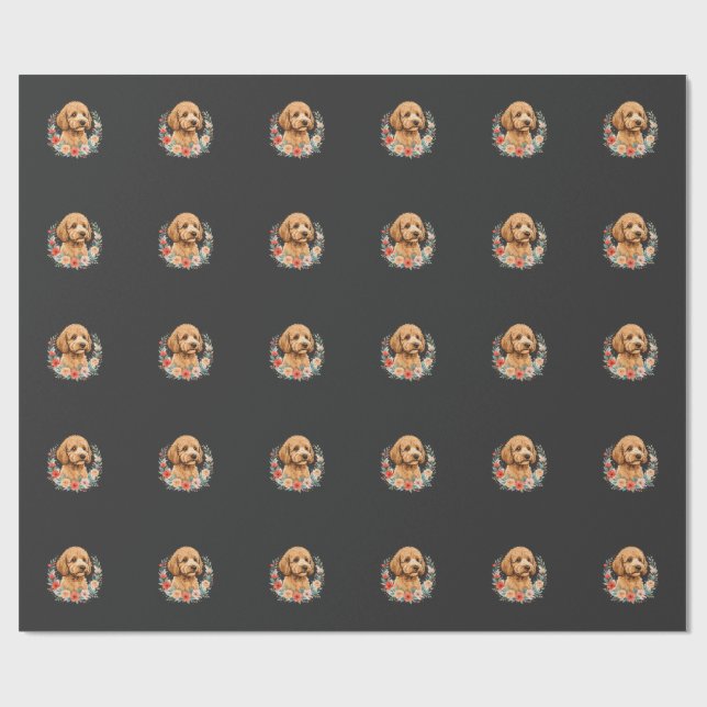 Blommig Rund Sublimering av Hund Presentpapper (Platt)