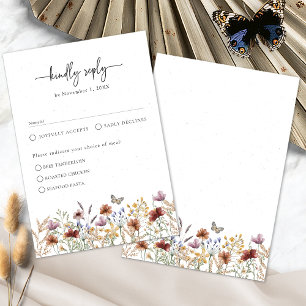 Blommig Rustik Boho RSVP-kort OSA Kort