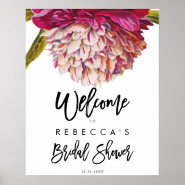 blommig rustik bröllopsdusch-välkomstskylt poster