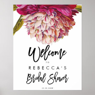 blommig rustik bröllopsdusch välkomstskylt poster