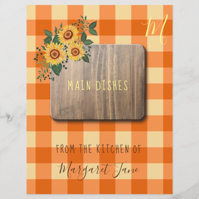 Blommig rustik gårdsrecept arrangör separator (Framsida)