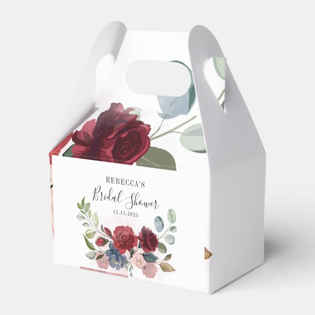 Blommig Rustik Rosé Bröllopsduschfest Presentaskar (Framsidan Sidan)