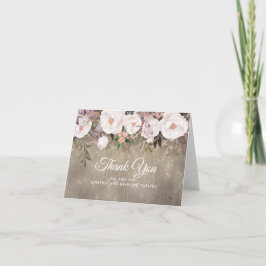 Blommig Rustik Tacksamhet för Bröllop Tack Kort