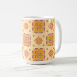 Blommig Rutnät  Kaffemugg