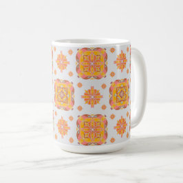 Blommig Rutnät  Kaffemugg